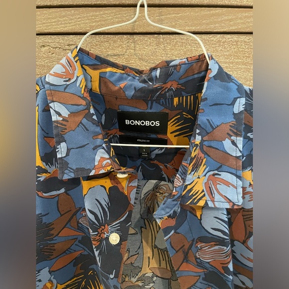 BONOBOS Athletic Fit Short Sleeve Button-Up Shirt Size Large - Picture 2 of 3